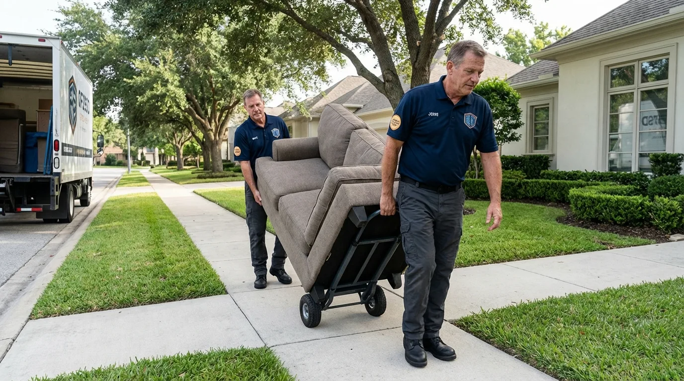 Local residential moving crew loading furniture in Temple City, CA